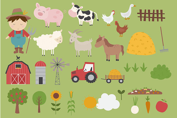 Farm Yard in Illustrations - product preview 1