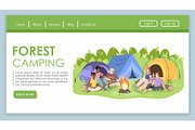 Forest camping landing page template