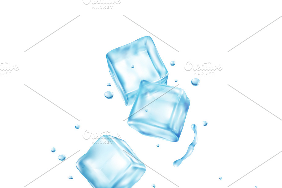 Ice cubes splashes composition in Illustrations - product preview 8