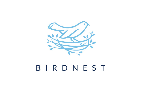 Bird Nest Logo Design Template