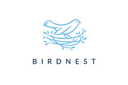 Bird Nest Logo Design Template