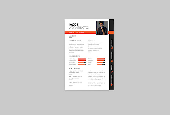 Jackie Graphic Resume Designer in Resume Templates - product preview 2
