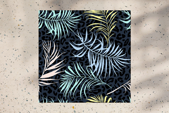 Palm leaves and leopard skin pattern in Patterns - product preview 1