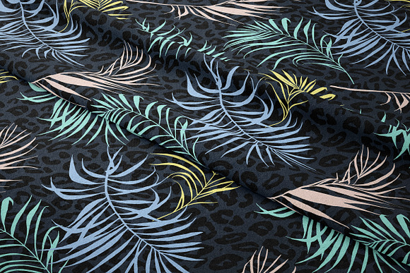 Palm leaves and leopard skin pattern in Patterns - product preview 2
