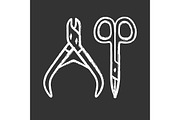 Nail scissors, manicure nippers icon