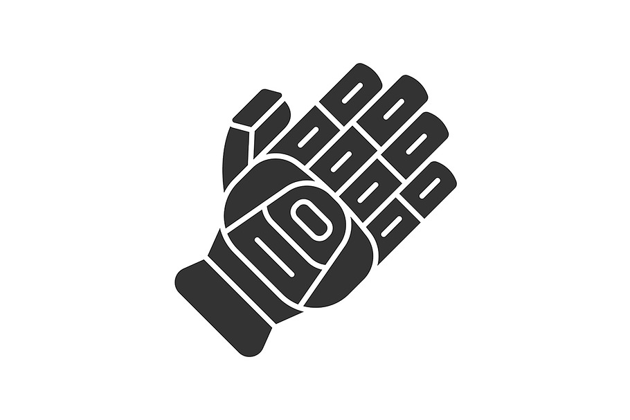 Cricket glove glyph icon