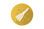 Rocket flat design glyph icon