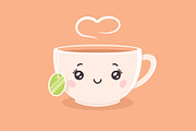 Cup of Tea Cartoon Character
