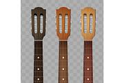 Set of Guitar neck fretboard and