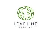 leaf line logo,recycled leaf vector