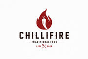 Chilli Fire Vintage Logo Template