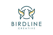 two minimalist bird logo lines