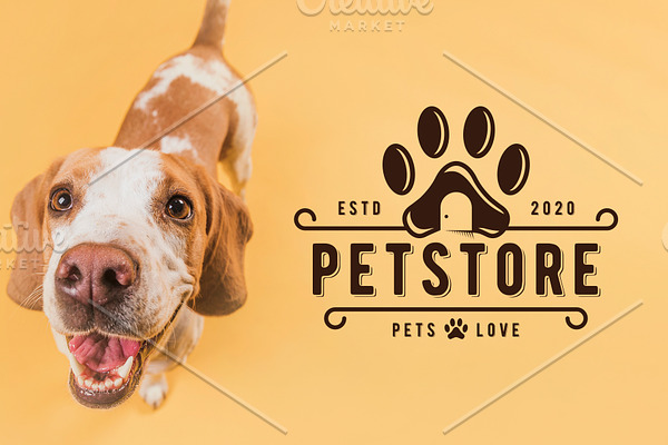 Pet Shop Emblem Logo Template