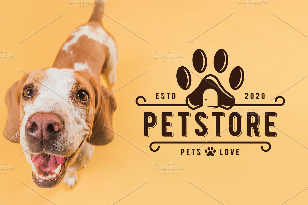 Pet Shop Emblem Logo Template in Logo Templates - product preview 8
