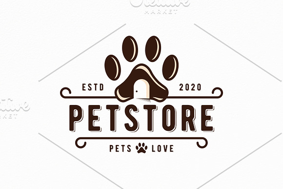 Pet Shop Emblem Logo Template in Logo Templates - product preview 1
