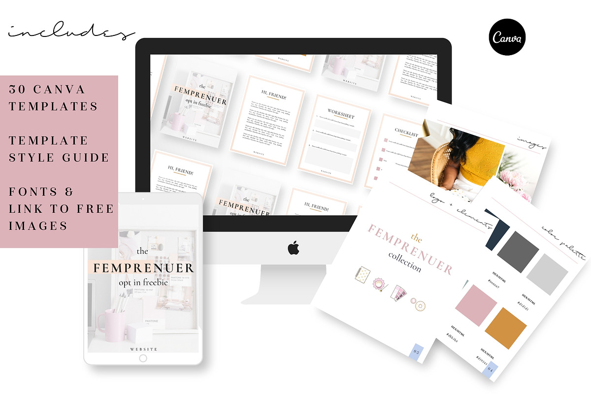 Femprenuer Canva Course Templates in Instagram Templates - product preview 8