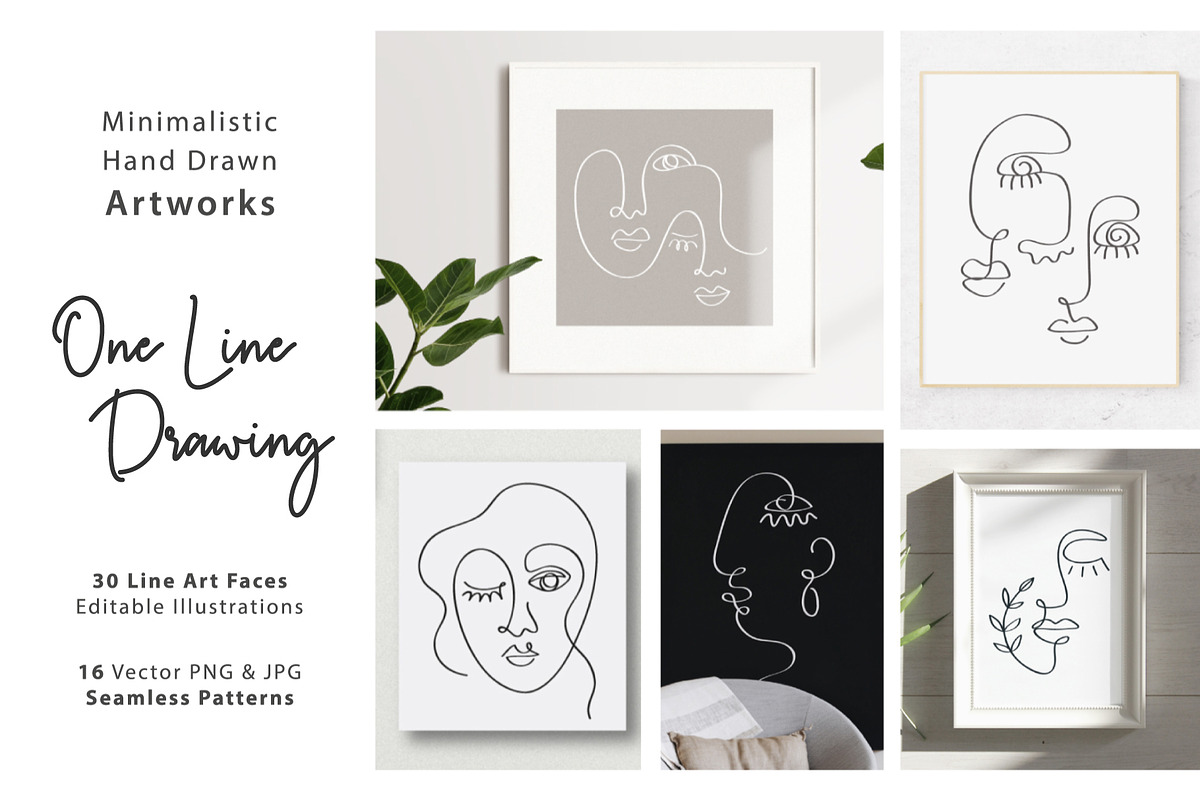 One Line Drawings. Faces & Patterns in Graphics - product preview 8