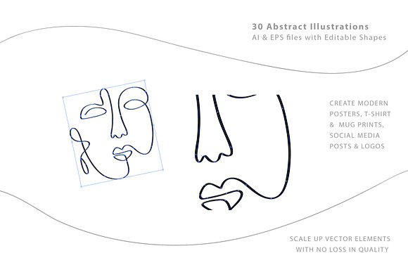 One Line Drawings. Faces & Patterns in Graphics - product preview 5
