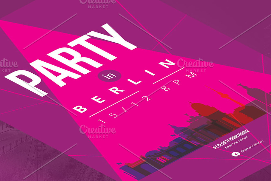 3 Posters - Party in Berlin in Stationery Templates - product preview 8