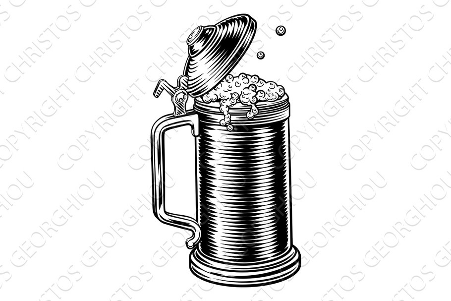 Beer Stein German Oktoberfest Pint in Illustrations - product preview 8