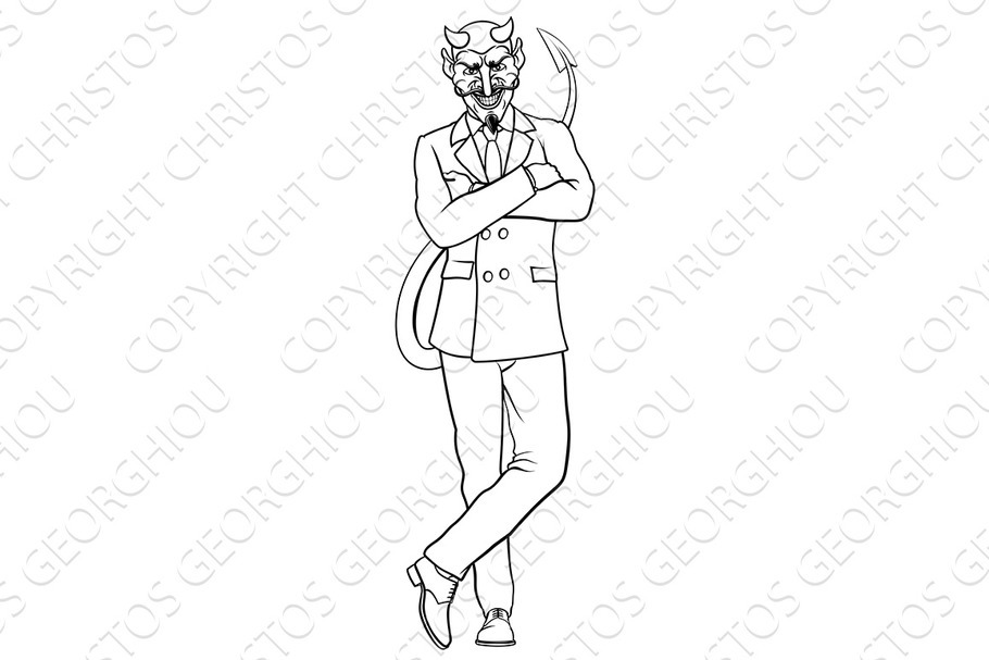 Devil Evil Businessman in Suit in Illustrations - product preview 8