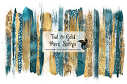 Teal and Gold Brush Strokes