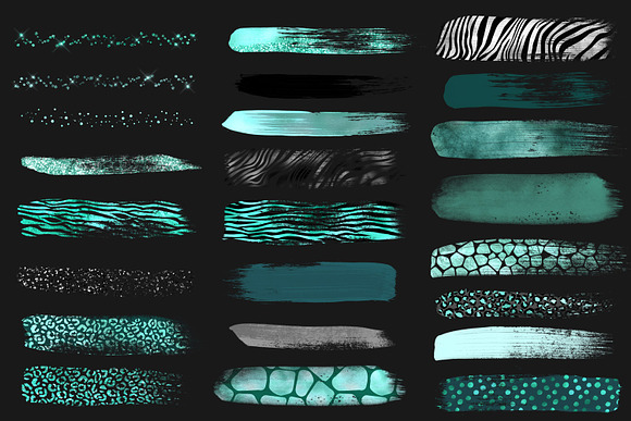 Turquoise Safari Brush Strokes in Illustrations - product preview 4
