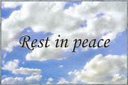 Rest in Peace Phrase Over Sky Backgr