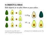 Avocado Drawings & Pattern Set