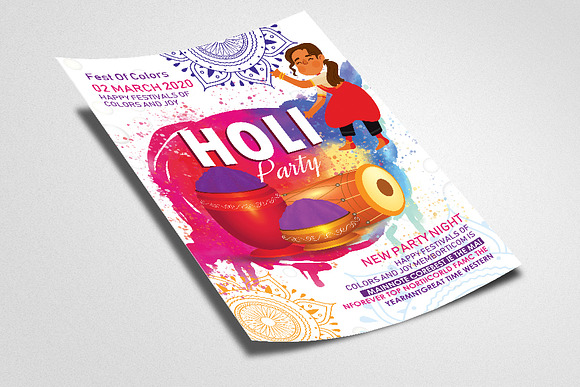 Holi Festival of Color Flyer Psd in Flyer Templates - product preview 1