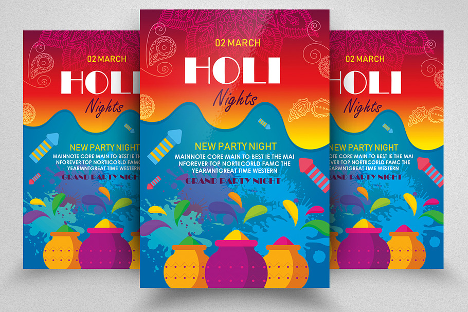 Holi Festival Of Color Flyer/Poster in Flyer Templates - product preview 8
