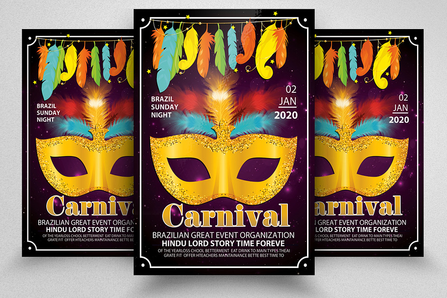 Masquerade Carnival Event Flyer in Flyer Templates - product preview 8
