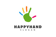 Colorful Happy Hand Logo