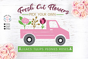 Fresh Cut Flowers Truck Cut File