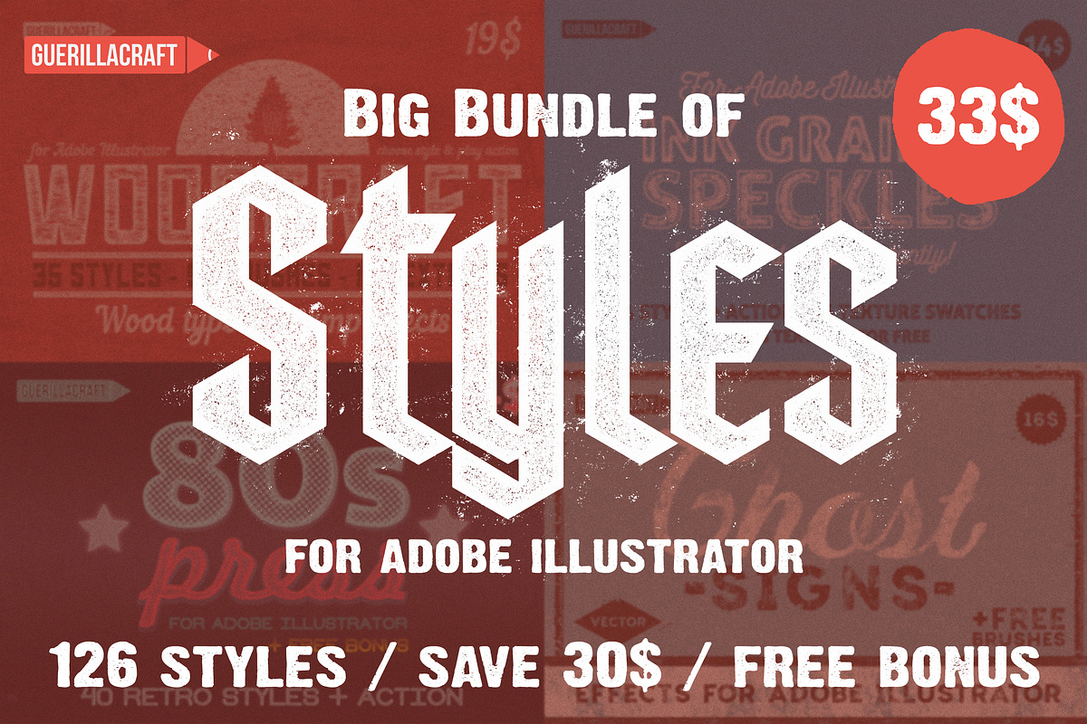 Big Bundle of Illustrator Styles in Photoshop Layer Styles - product preview 8