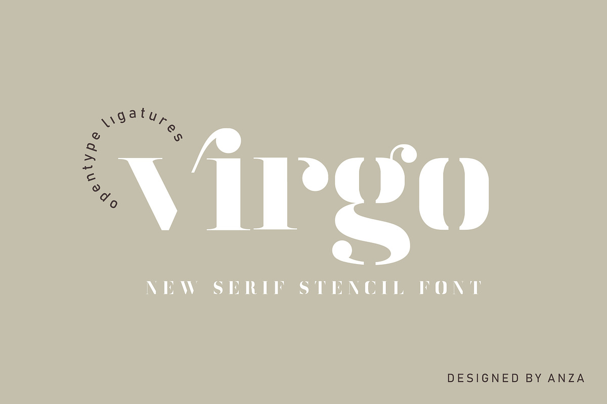 Virgo - New Serif Stencil Font in Serif Fonts - product preview 8