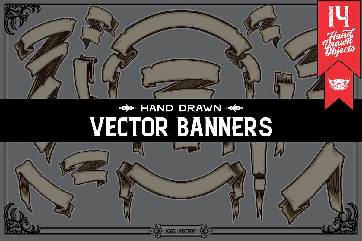 Hand Drawn Banner Set2 in Objects - product preview 8
