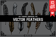 Hand Drawn Feathers