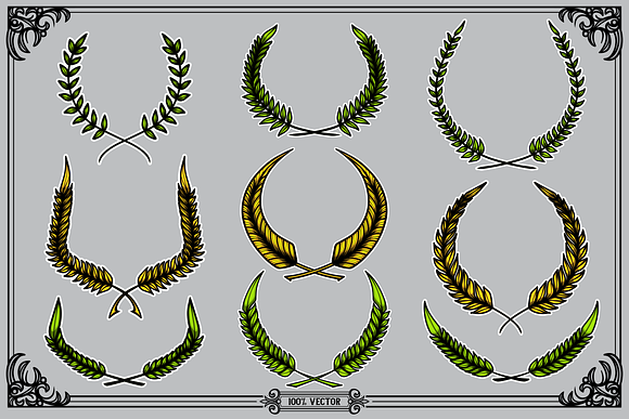 Hand Drawn Laurel Wreaths in Objects - product preview 1