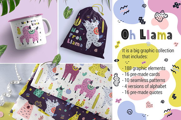 Oh Llama Graphic Pack in Illustrations - product preview 1