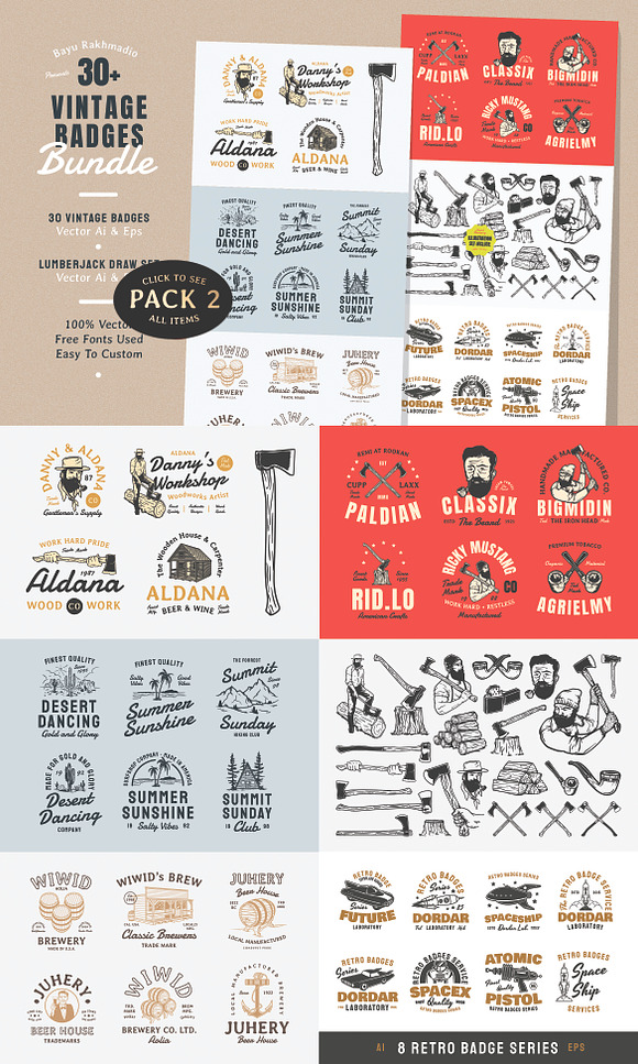 150 Badges + Extra Graphics Bundle in Logo Templates - product preview 4