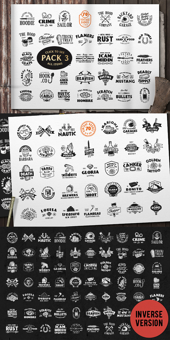 150 Badges + Extra Graphics Bundle in Logo Templates - product preview 5