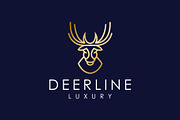gold deer logo line