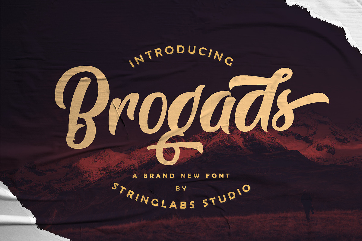 Brogads - Bold Script Retro Font in Script Fonts - product preview 8