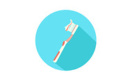Flat Icon of toothbrush. Isolated