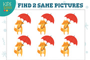 Find two same pictures vector game