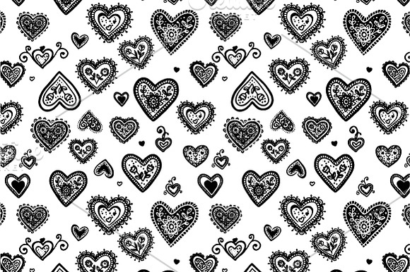 Hand drawn hearts bundle in Illustrations - product preview 4