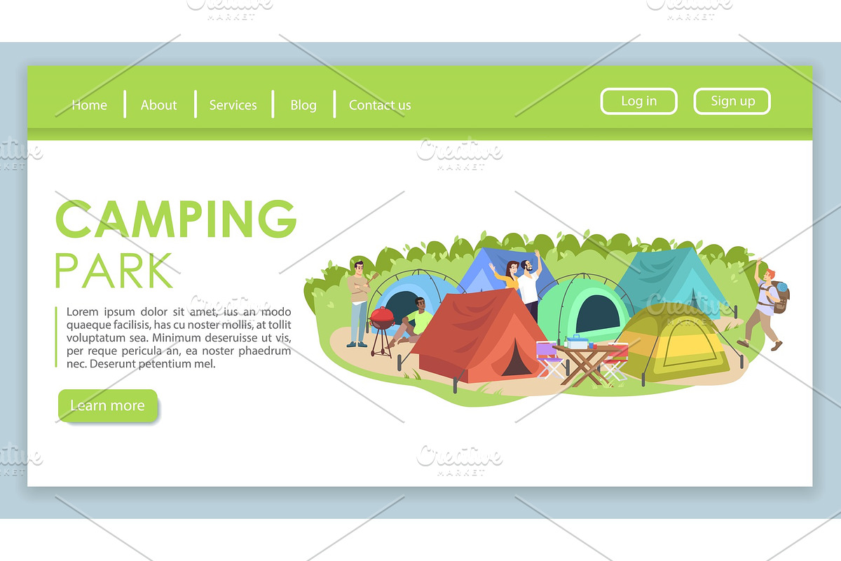 Camping festival landing page in Landing Page Templates - product preview 8