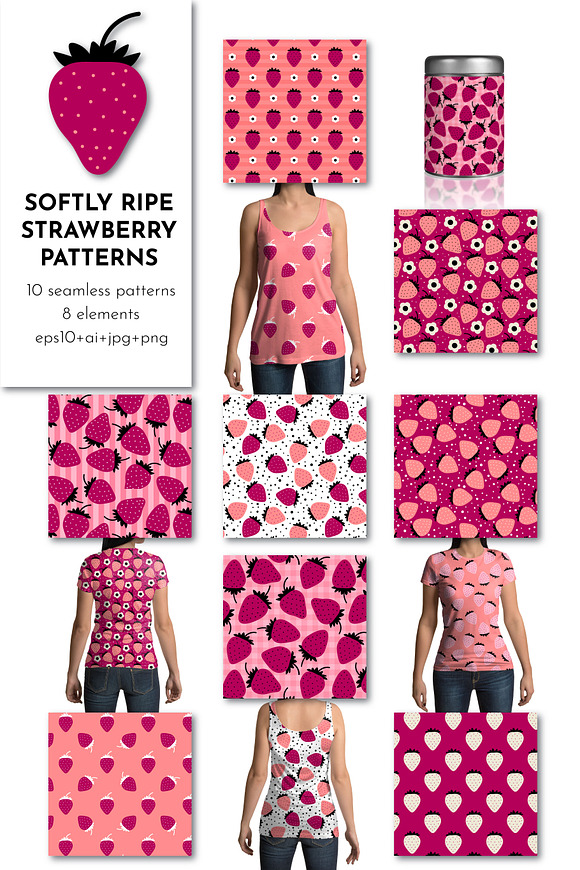 Softy Ripe Strawberry Patterns in Patterns - product preview 10