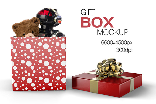Download Cube Gift Box Mockup | Creative Product Mockups ~ Creative Market